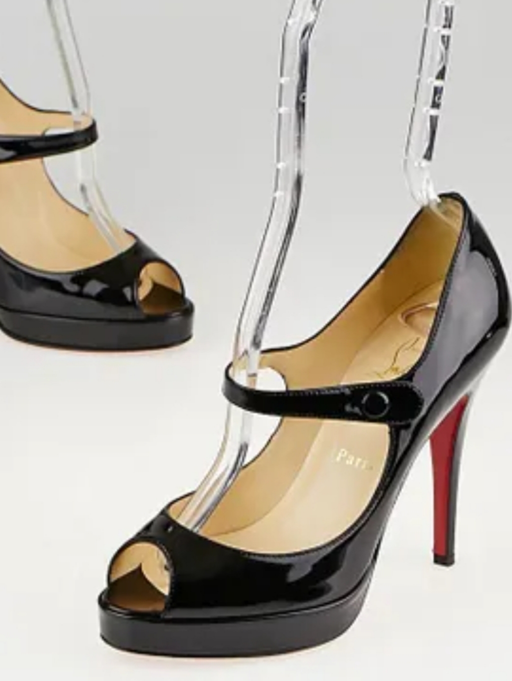 Christian Louboutin Peep-Toe Mary Jane Platform Pumps